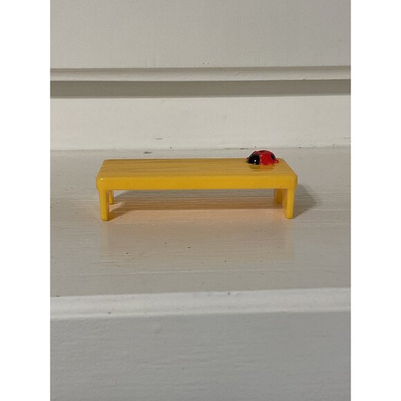 Fisher Price Little People Yellow Picnic Bench With Ladybug - Picture 3 of 5